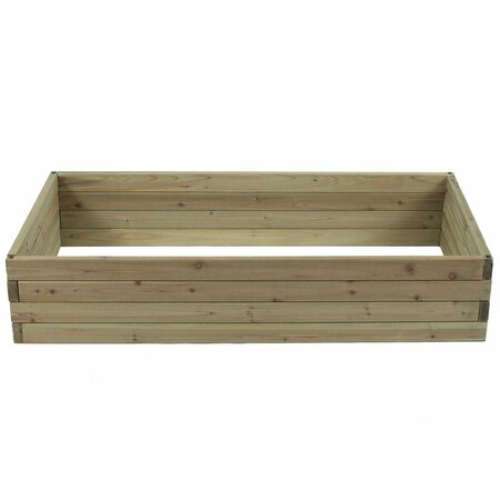 GREENGRASS Wood 3.8ft x 2ft Raised Garden Bed GR3279347